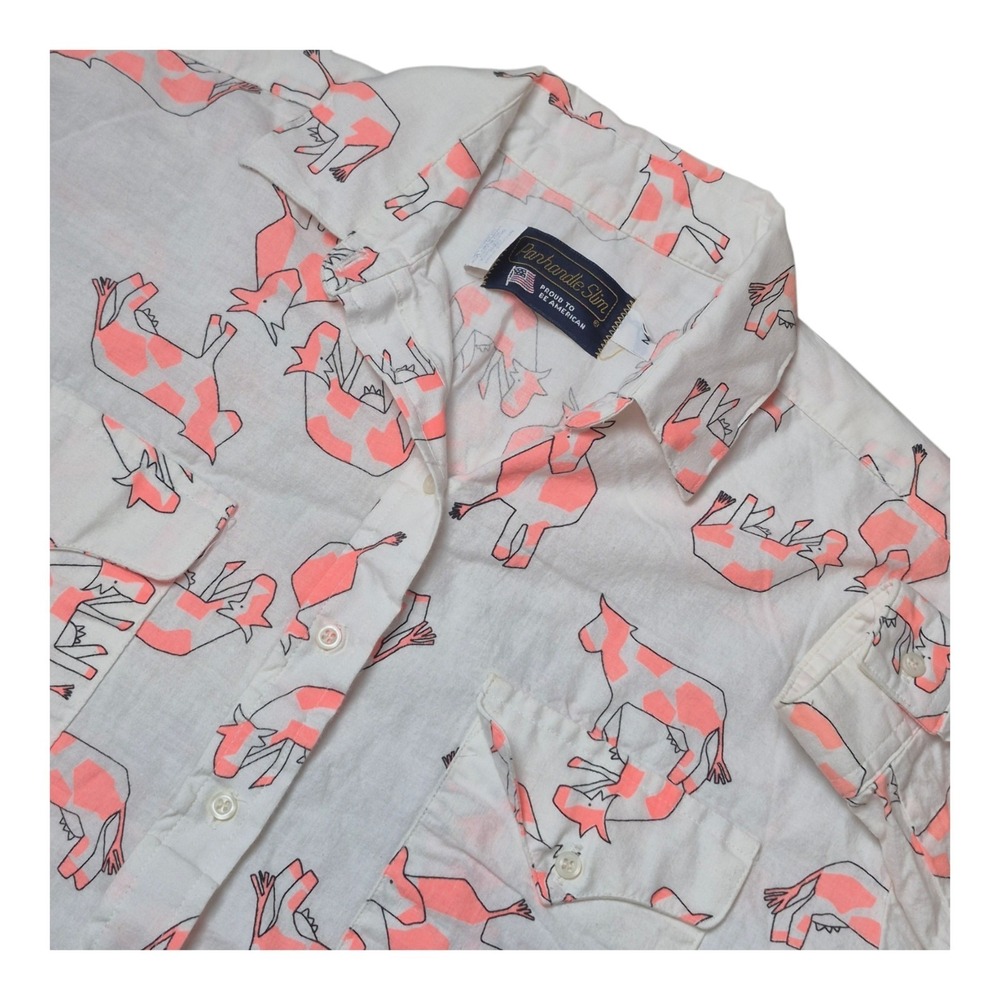 VTG Panhandle Slim Women's M Cow Print Western Button Up‎ Shirt USA Livestock